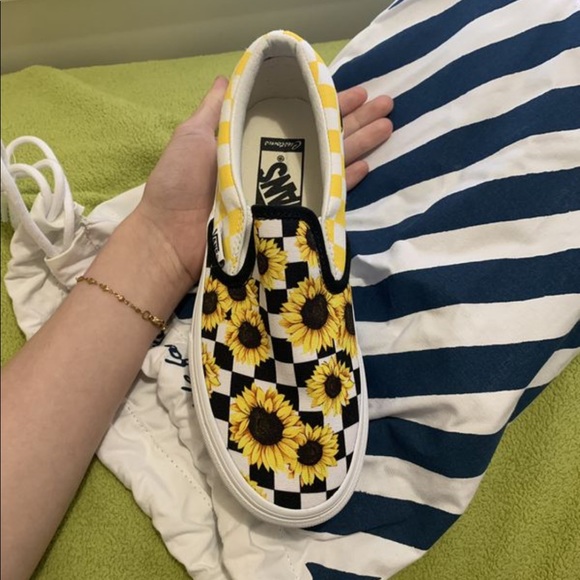 checkered sunflower vans
